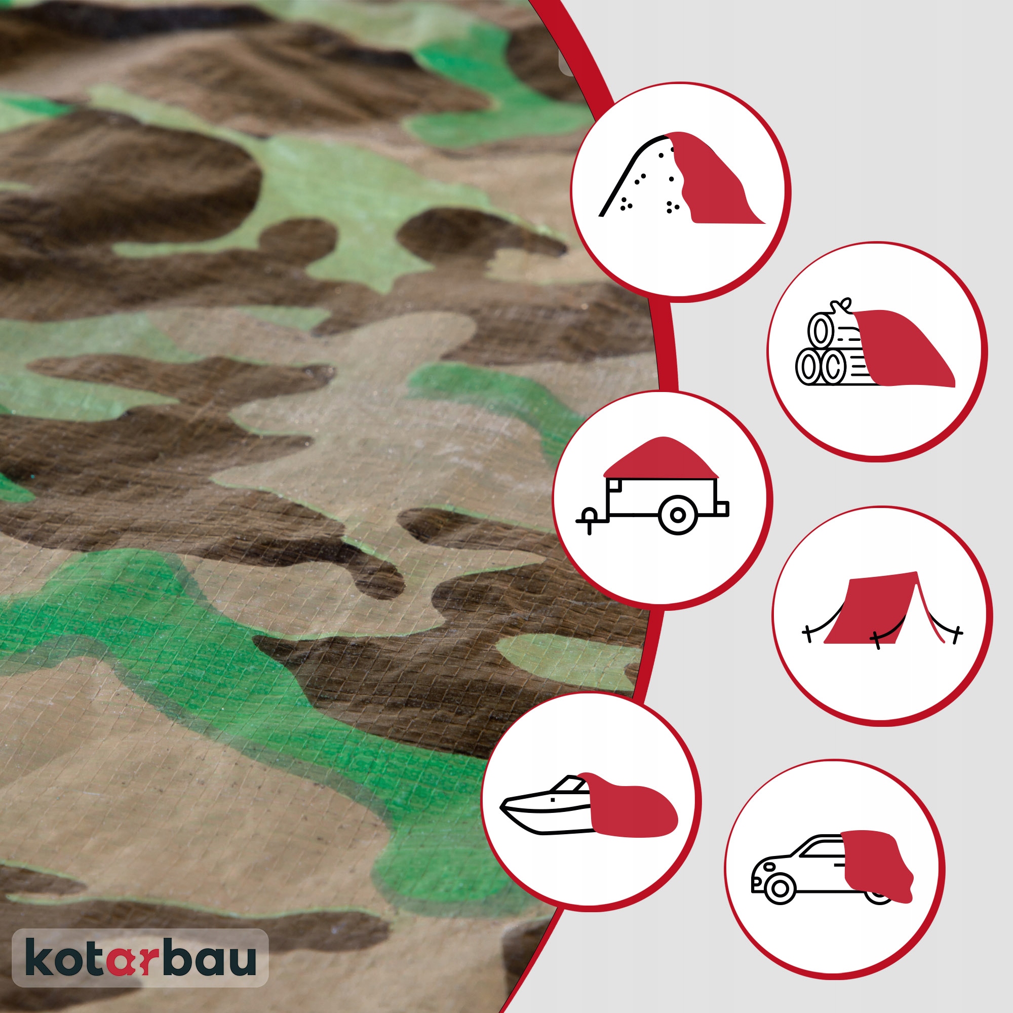 PLANDEKA 4x5M MORO OCHRONNA OKRYCIE PŁACHTA MATA OSŁONA WODOODPORNA 80G/M2 Szerokość 4 m