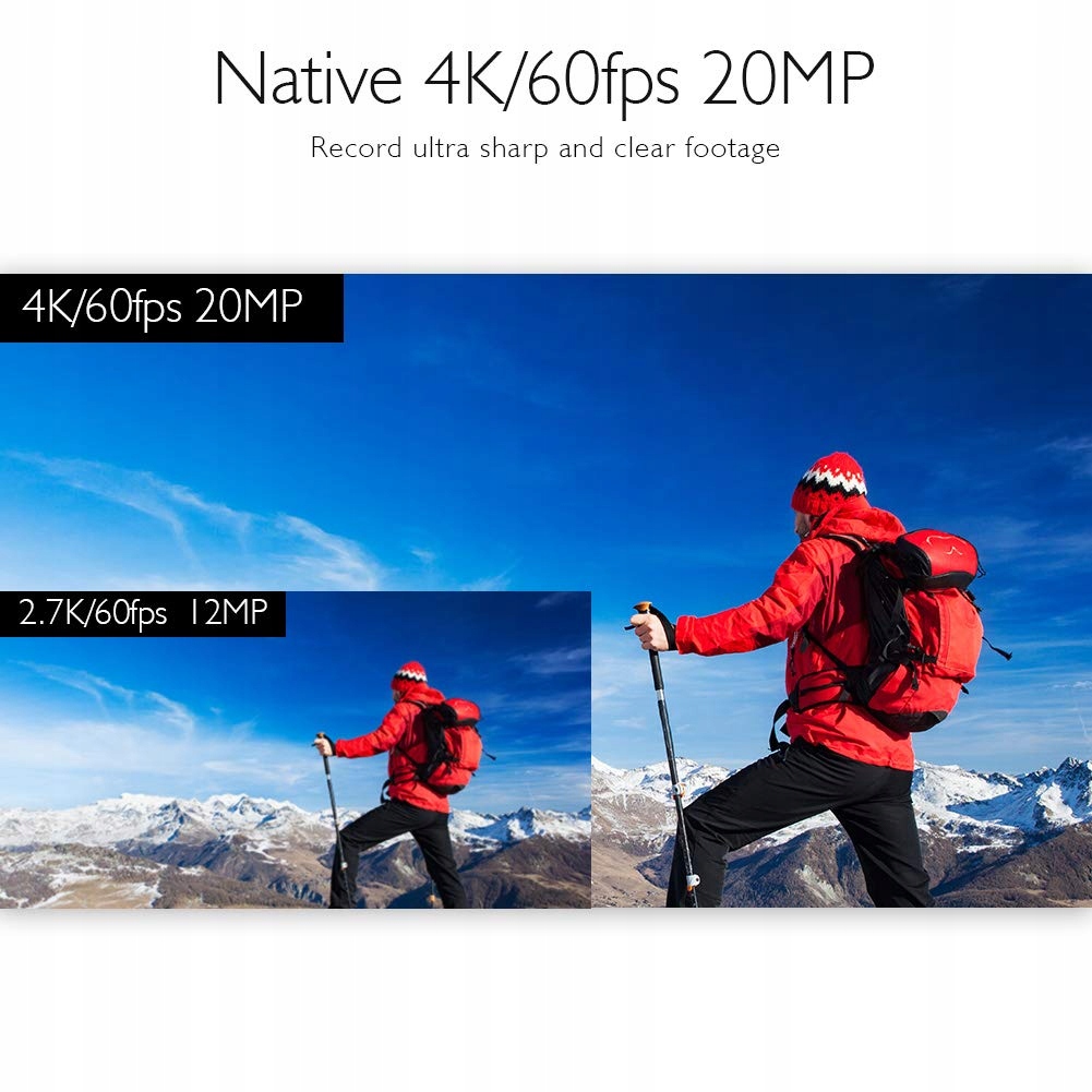 AKASO Kamera Sportowa 4K 60FPS Wodoodporna 40M 20MP WiFi Stabilizacja — miniatura 2