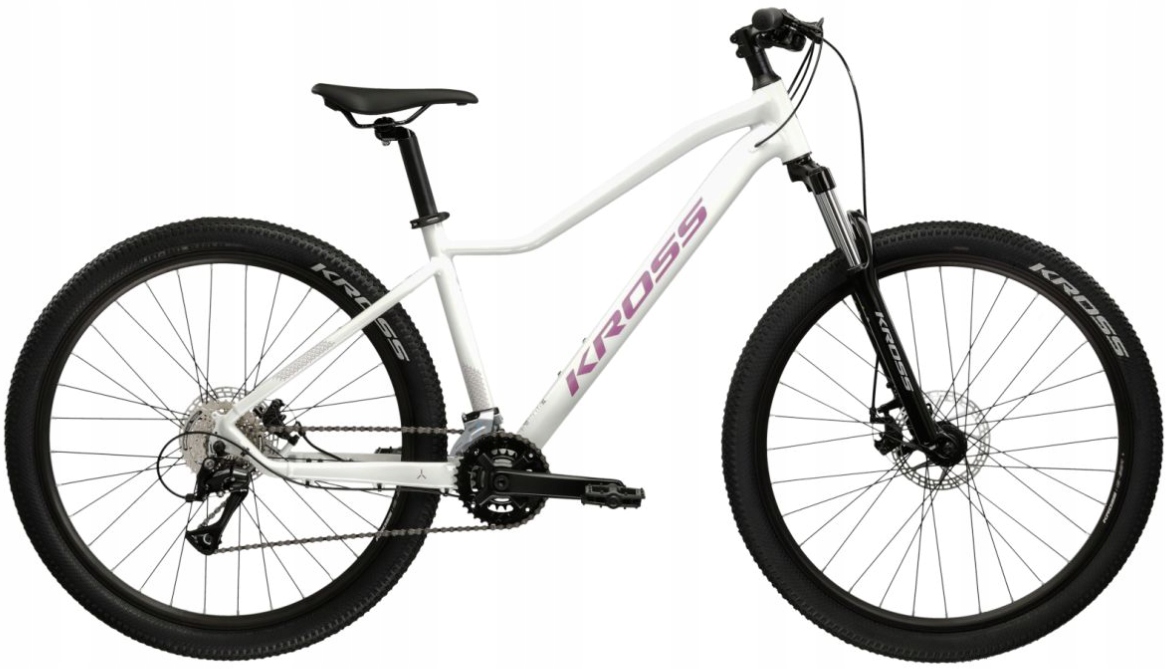 Rower górski damski Kross Lea 3.0 M(17") 27,5 biały/różowy połysk