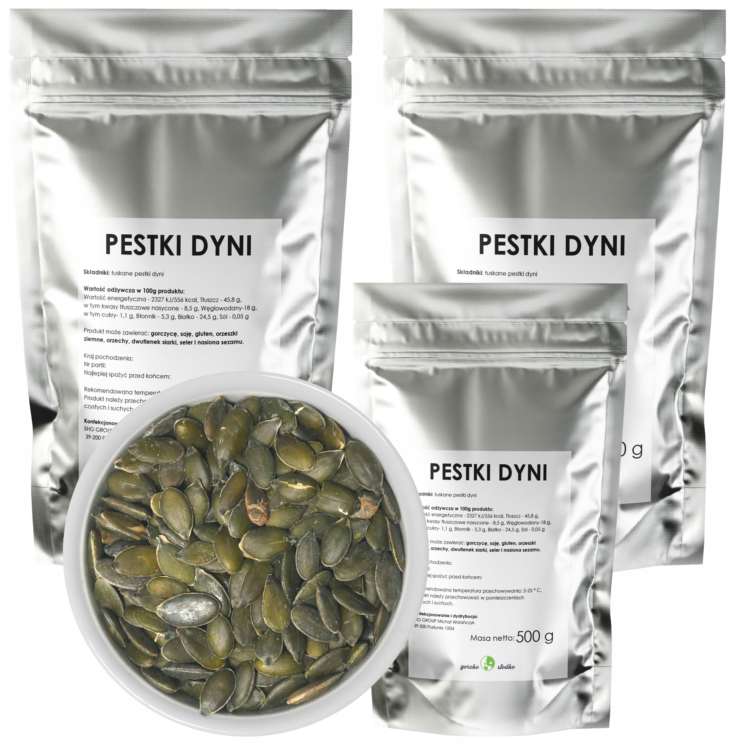 Dynia Łuskana 2,5 kg Pestki z dyni naturalne bez łupiny Zdrowa przekąska