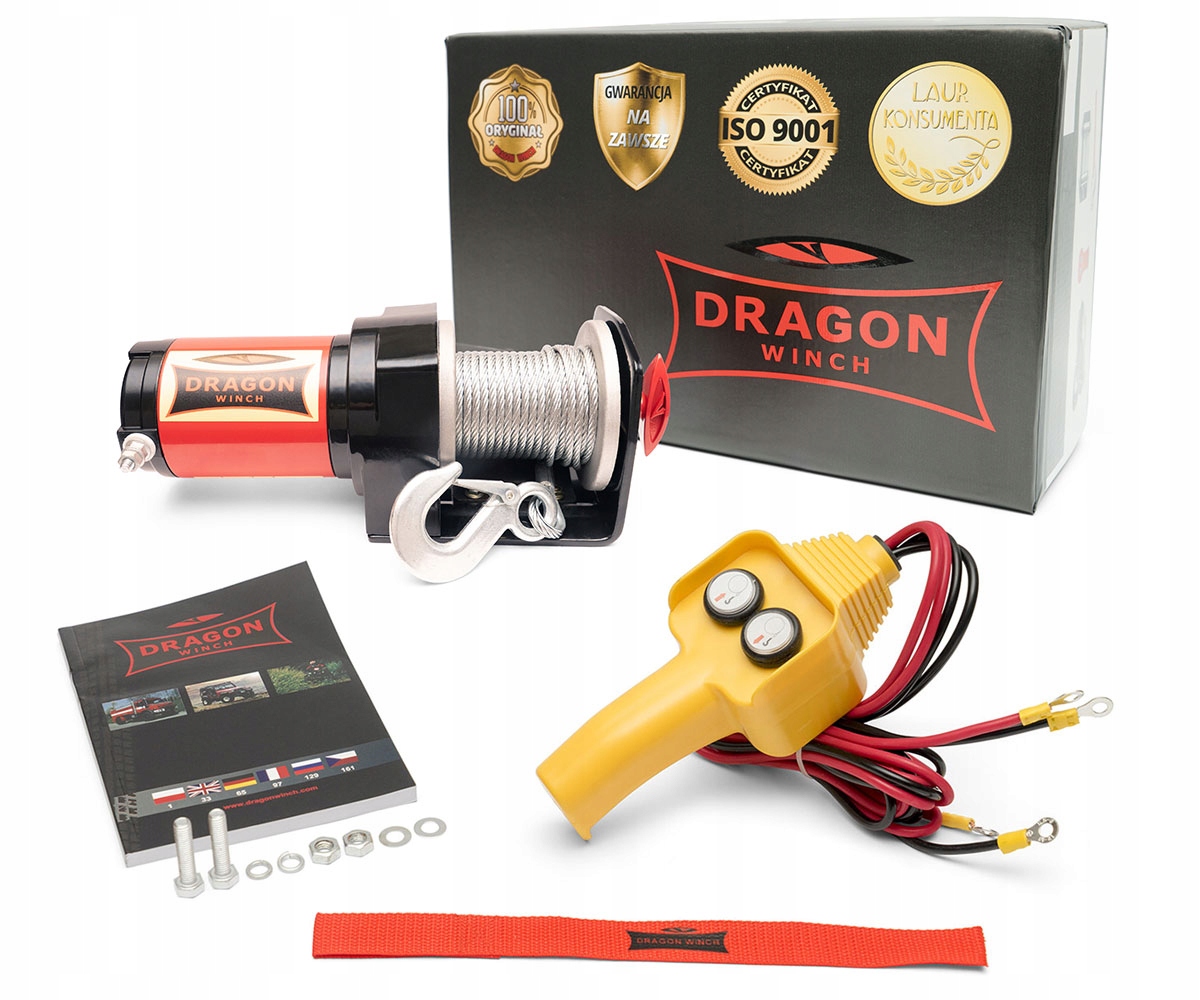 ~1T Vytahovač Dragon 12V Elektrický lanový Naviják pro pluh čtyřkolky mini