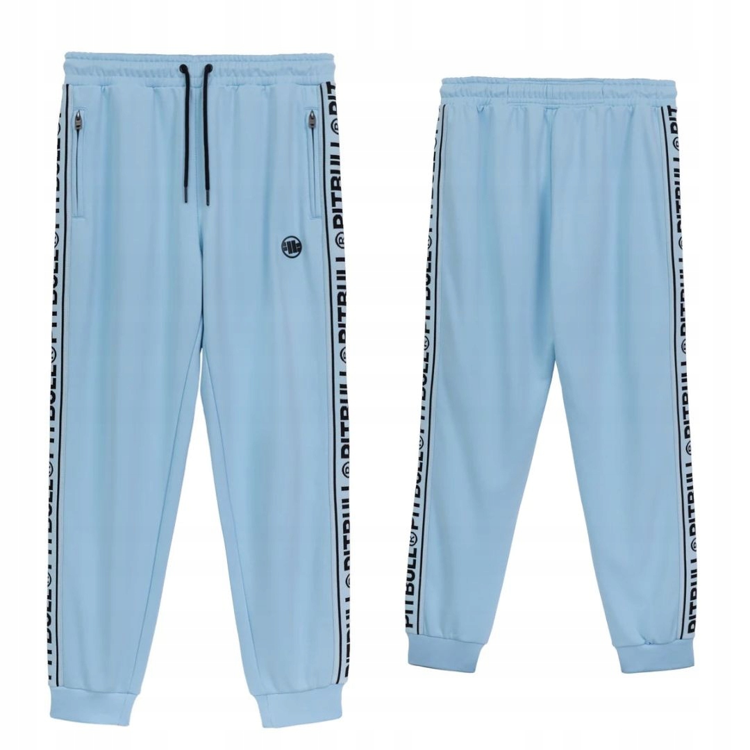 Pitbull West Coast Pánské Teplákové Kalhoty Tape Logo Světle Modré XL
