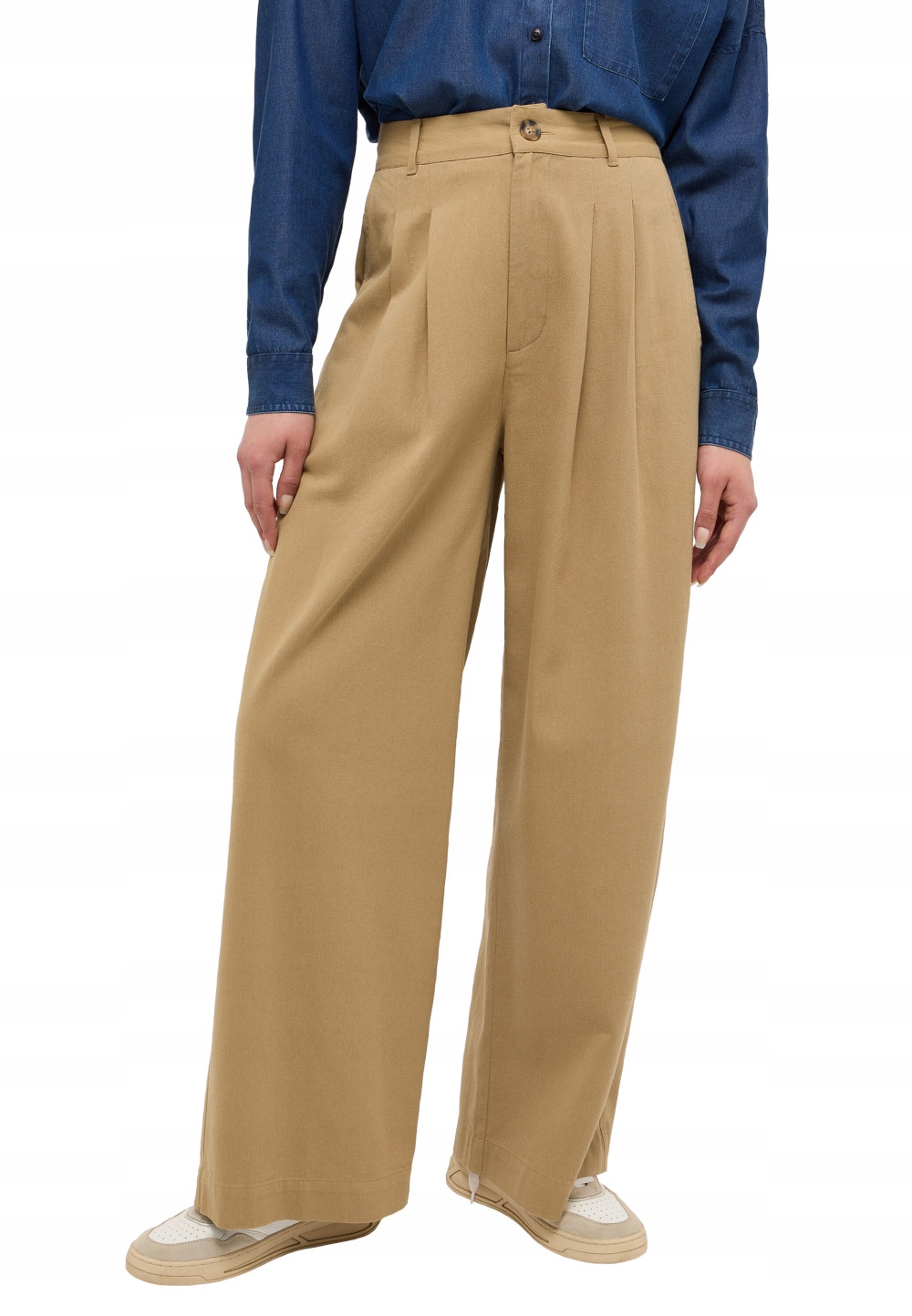 Mustang Hořčicové Dámské Kalhoty S Širokými Nohavicemi, Velikost 38