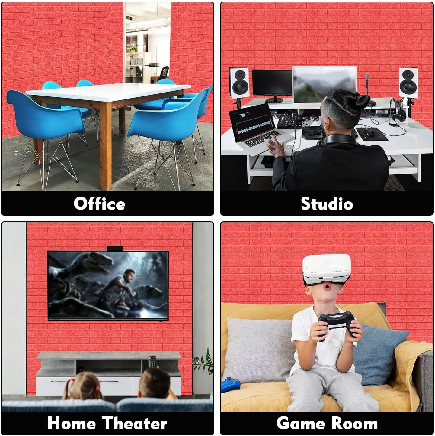 PANELE AKUSTYCZNE IMITACJA CEGŁY 30x26x0,9 WYGŁUSZ Długość 26 cm