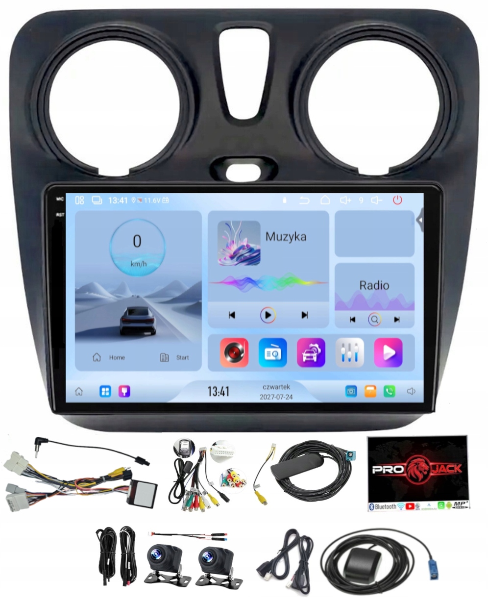 Rádio Navigácia Android Carplay Bt Dacia Logan Sandero 2012-19 4GB 64GB Sim