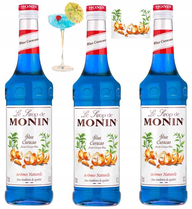 Levně Dochucovací sirup Monin Blue Curacao 700 ml do koktejlů, do nápojů, limonád