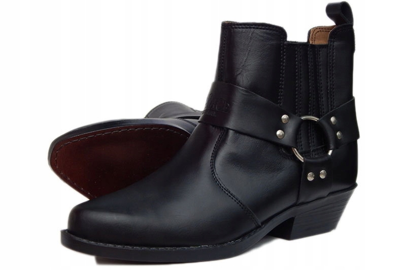 

Skórzane Buty Kowbojki Wysokie 45 Chopper Cruiser