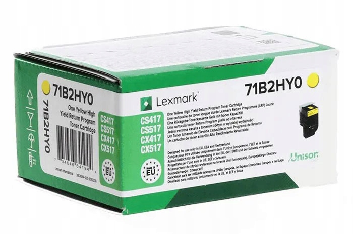 Žltý toner Lexmark CS417, CS517, CX417, CX517 (71B2HY0)
