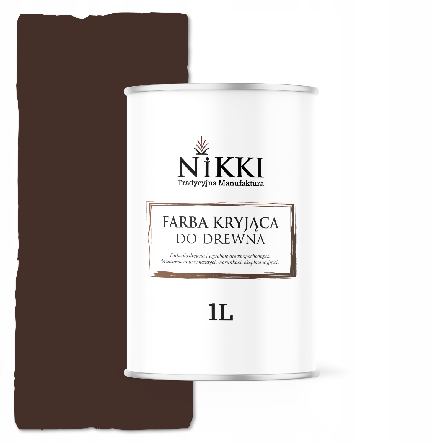 Farba Do Drewna Kryjąca Drzwi Renowacji Czekoladowy Brąz RAL8017 Mat 1L