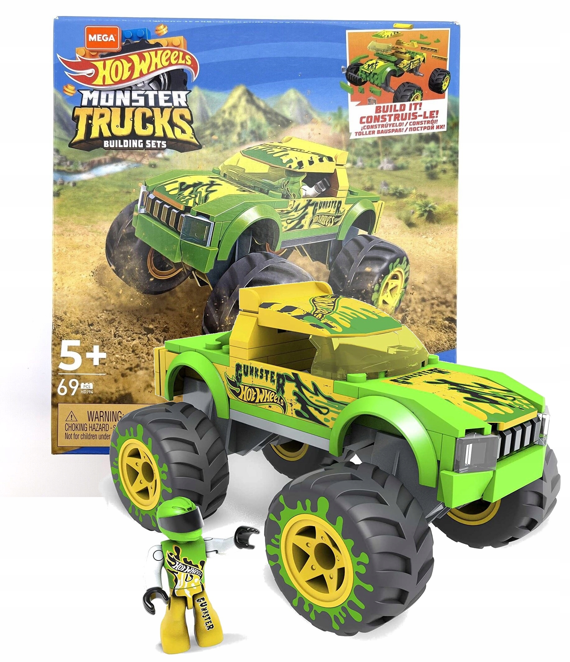 

Klocki Hot Wheels Monster Trucks Gunkster HDJ94