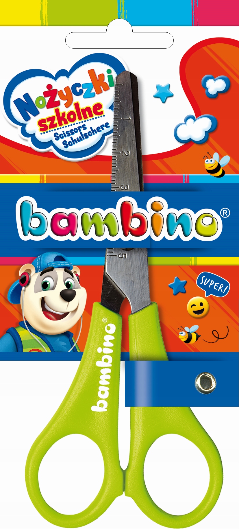 шкільні ножиці для паперу BAMBINO-1666 бренд Bambino