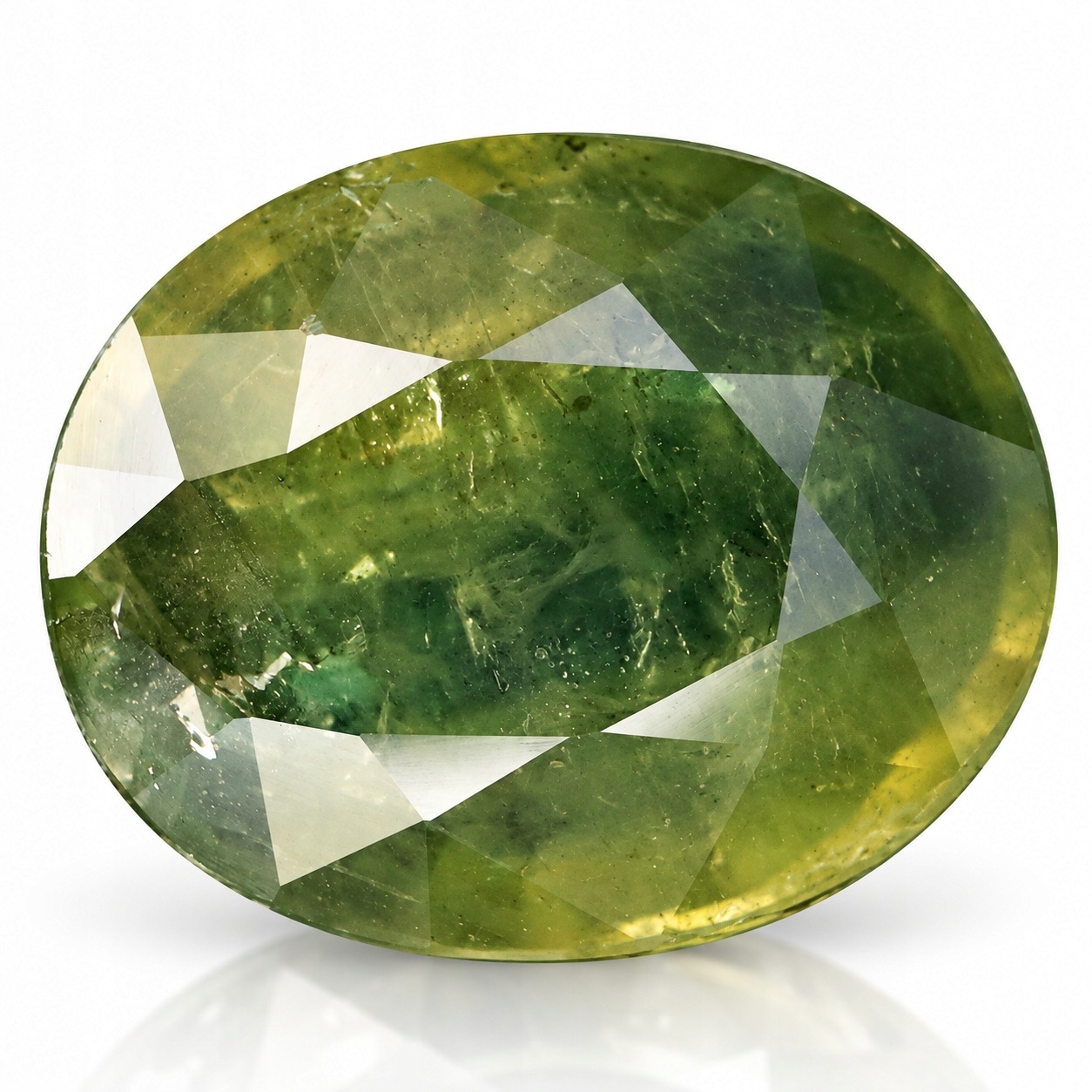 Přírodní safír 5.55 ct zelený Ovál Madagaskar certifikát Wbd