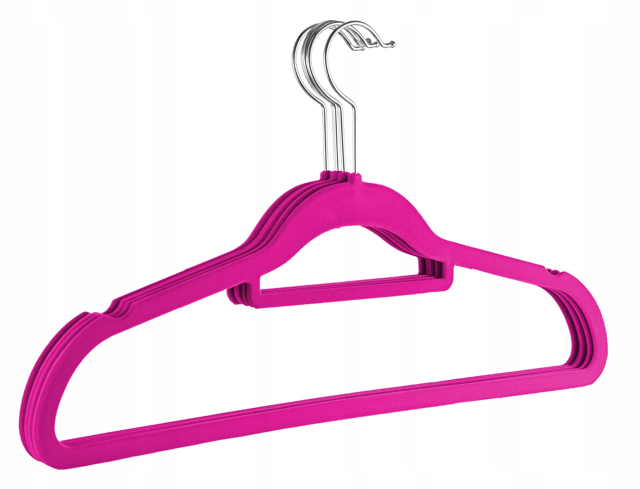 WIESZAK WIESZAKI NA UBRANIA WELUROWE 5SZT RÓŻOWE