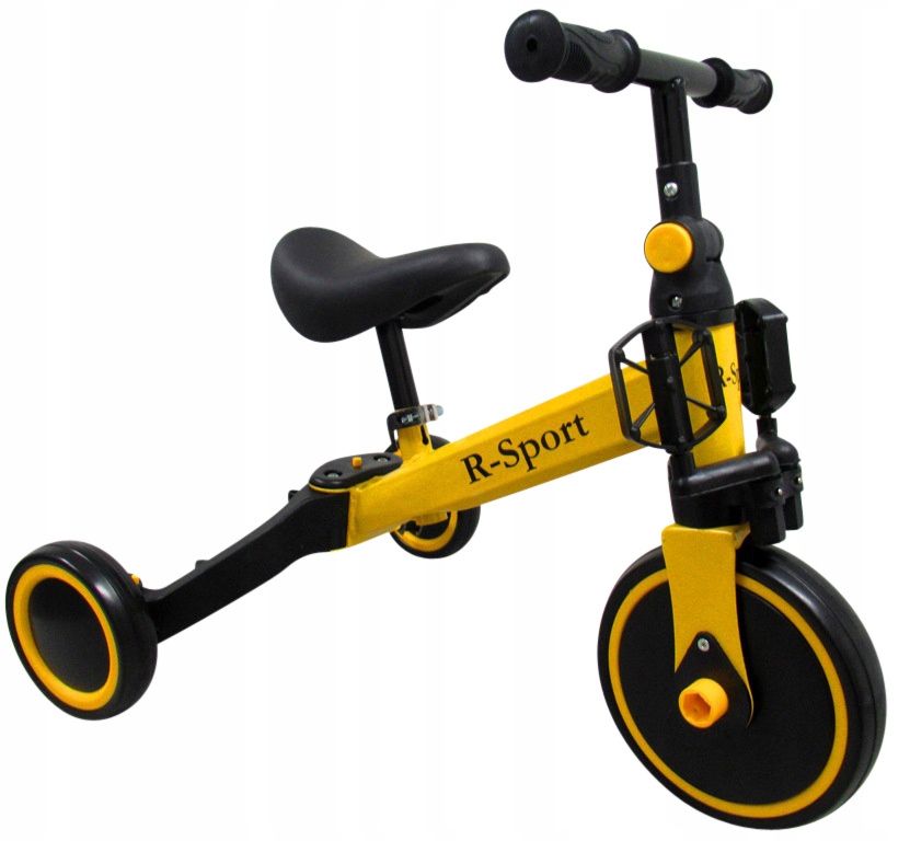 WIELOFUNKCYJNY ROWER ROWEREK BIEGOWY 3-KOŁOWY 4w1 Kolor Żółty