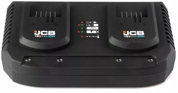 Nabíječka akumulátorů dvojitá, lehká, praktická, 18V, 2x3.5A Jcb