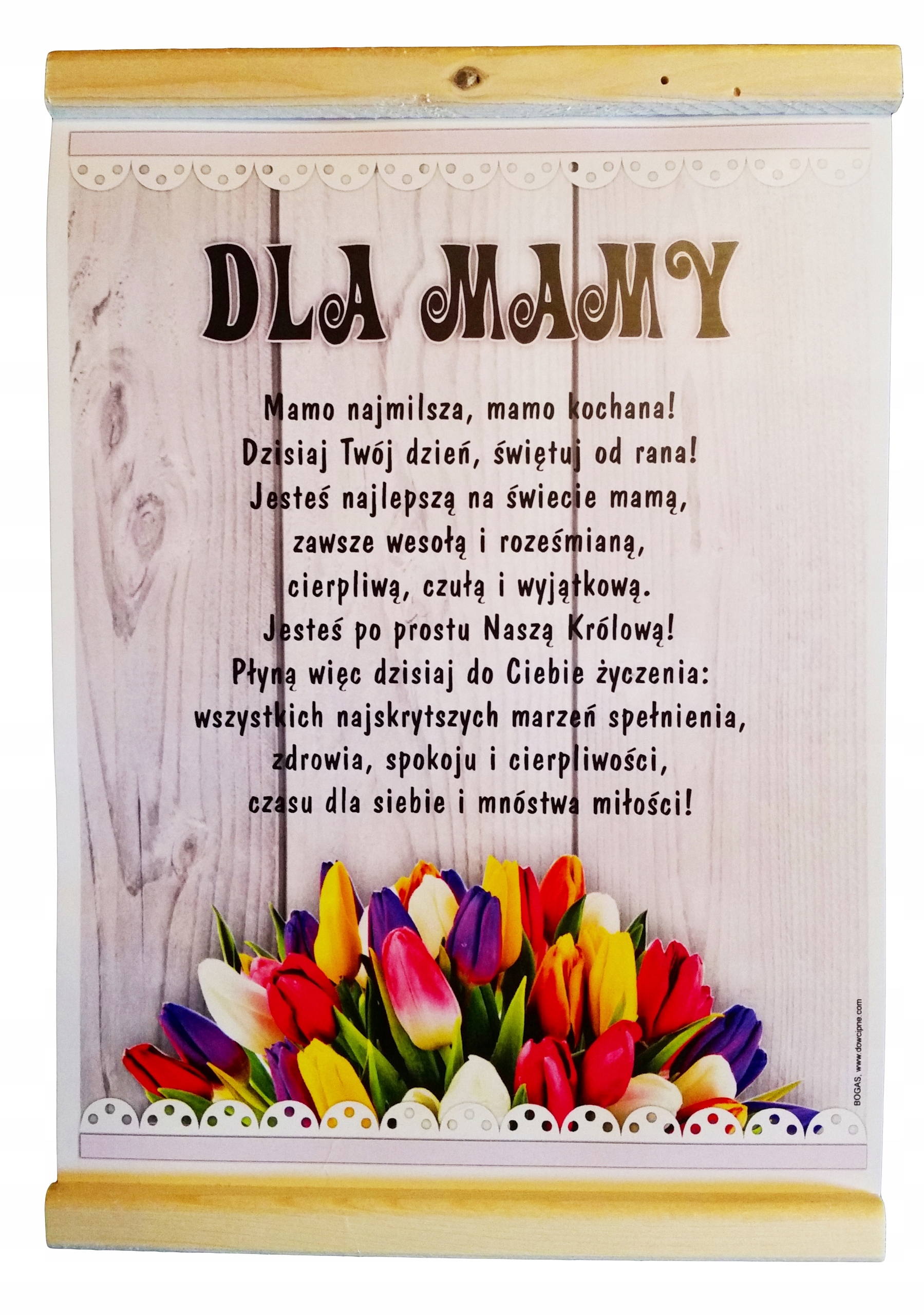 

Piękny Dyplom z Życzeniami, na Dzień Matki