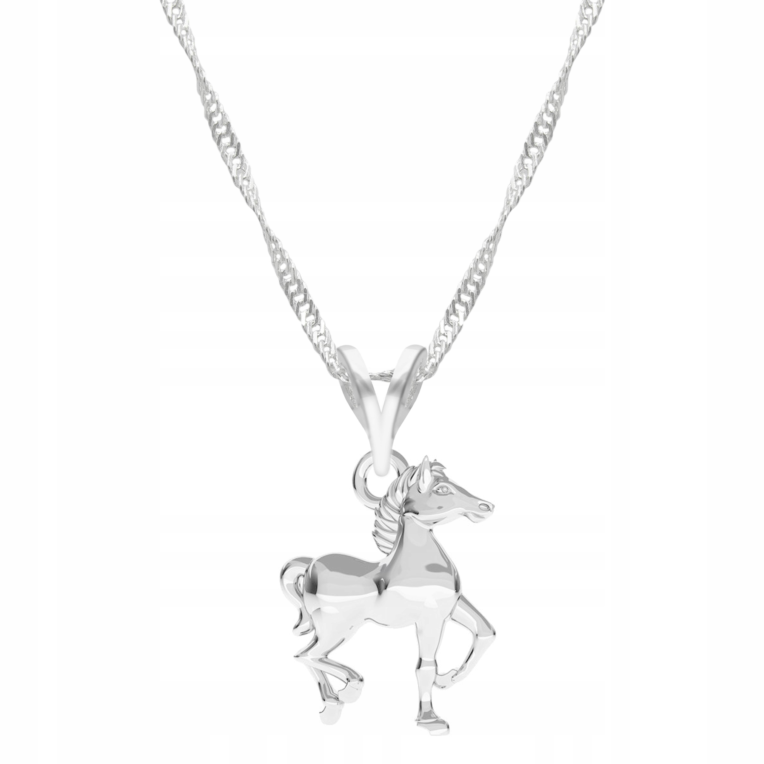 

Łańcuszek srebrny naszyjnik 925 Serce Koń Konik