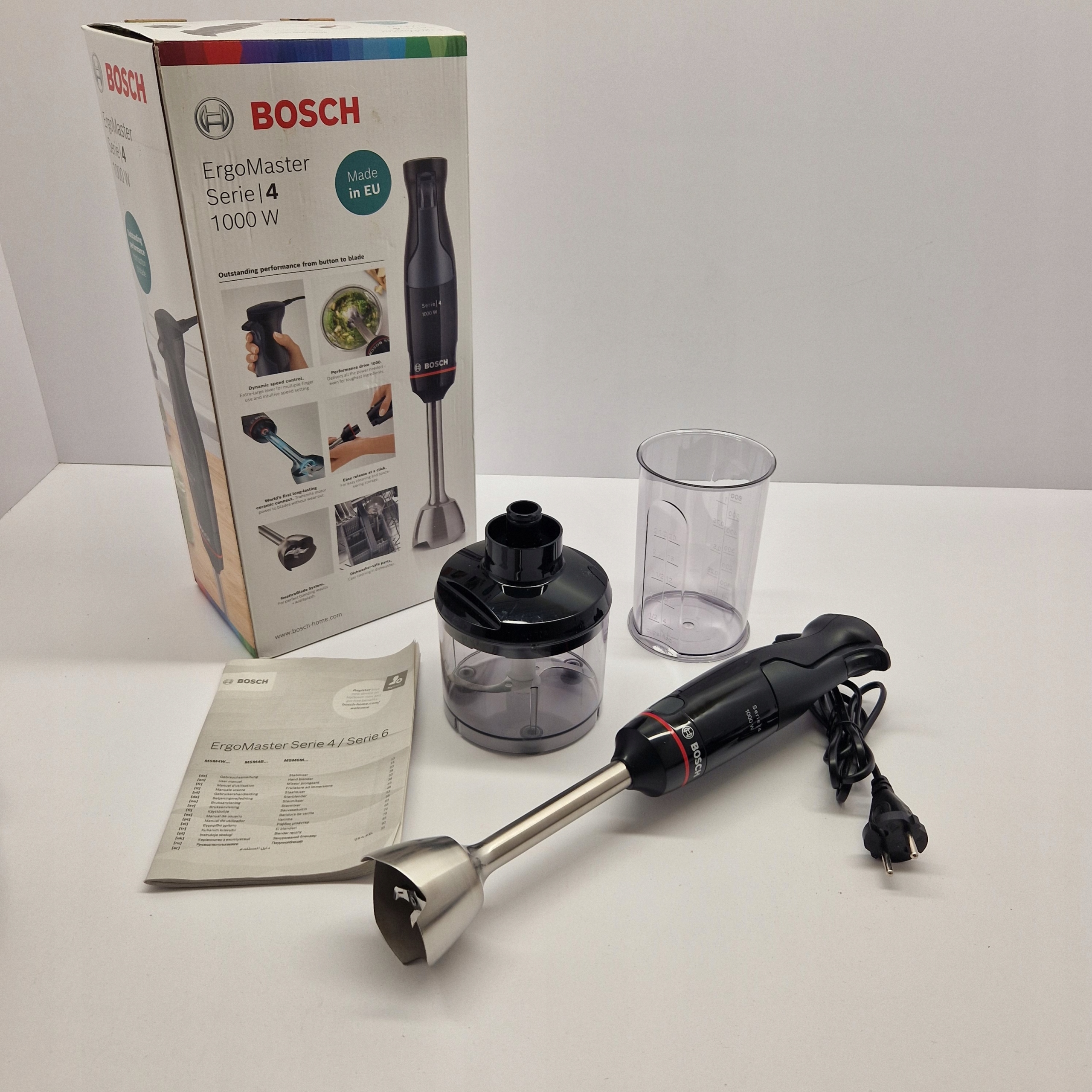 BOSCH Blender Ręczny ErgoMaster Serie 4 1000W Stal Nierdzewna Czarny — miniatura 14