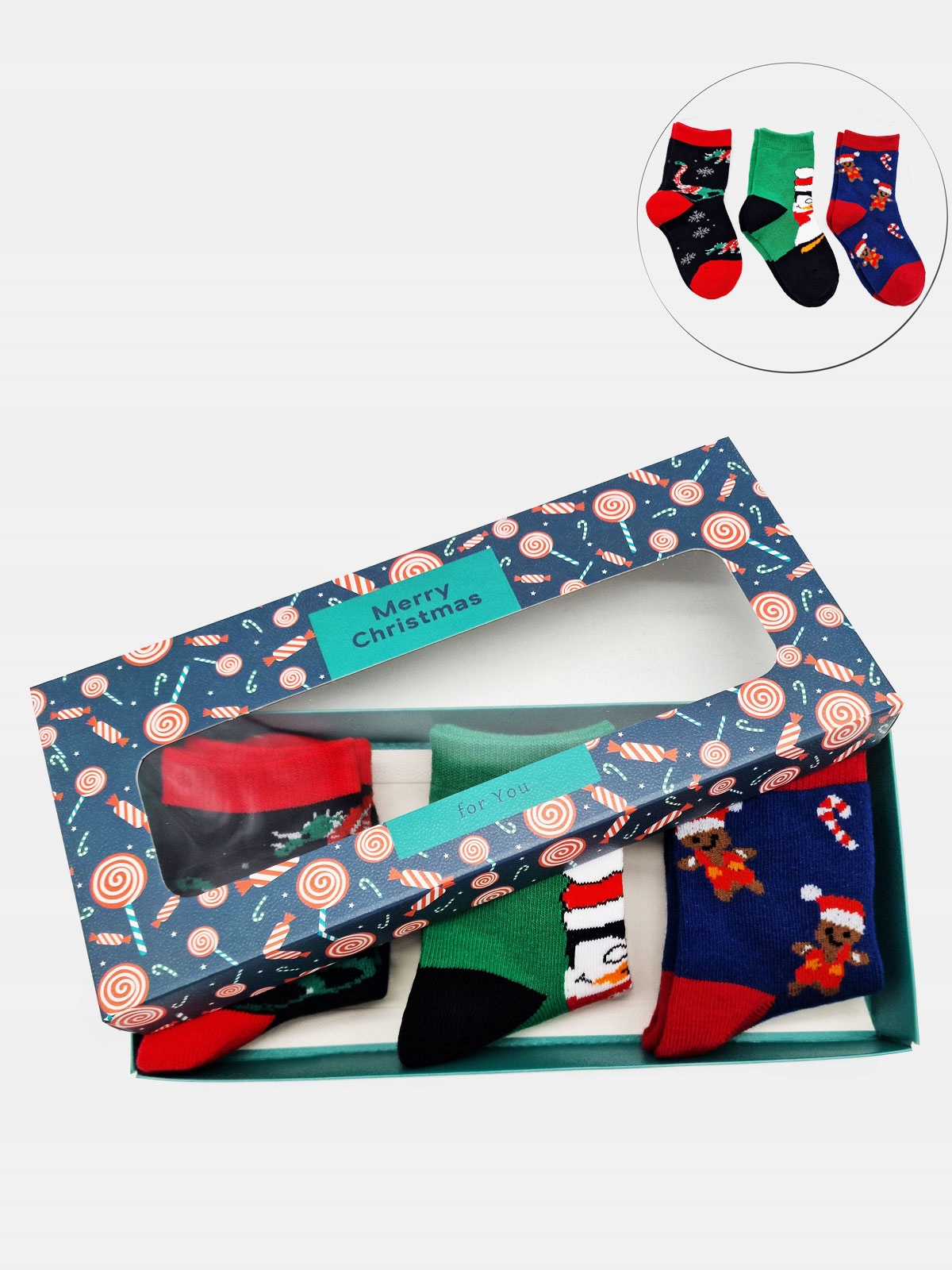 

3x Skarpetki Na Mikołaja Dziecięce 27-30