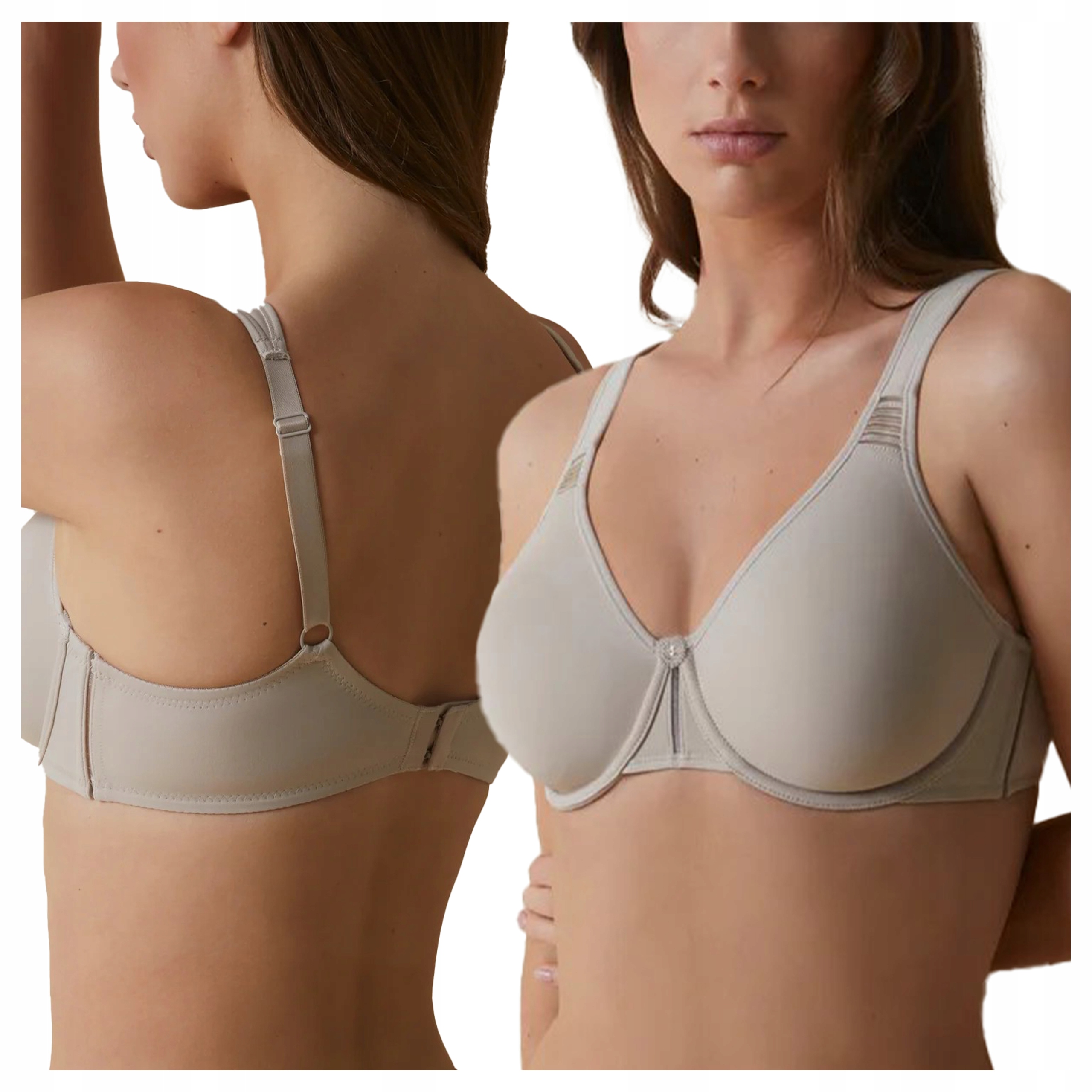 Velká podprsenka, měkká, každodenní, pohodlná, ramínka, béžová 95C