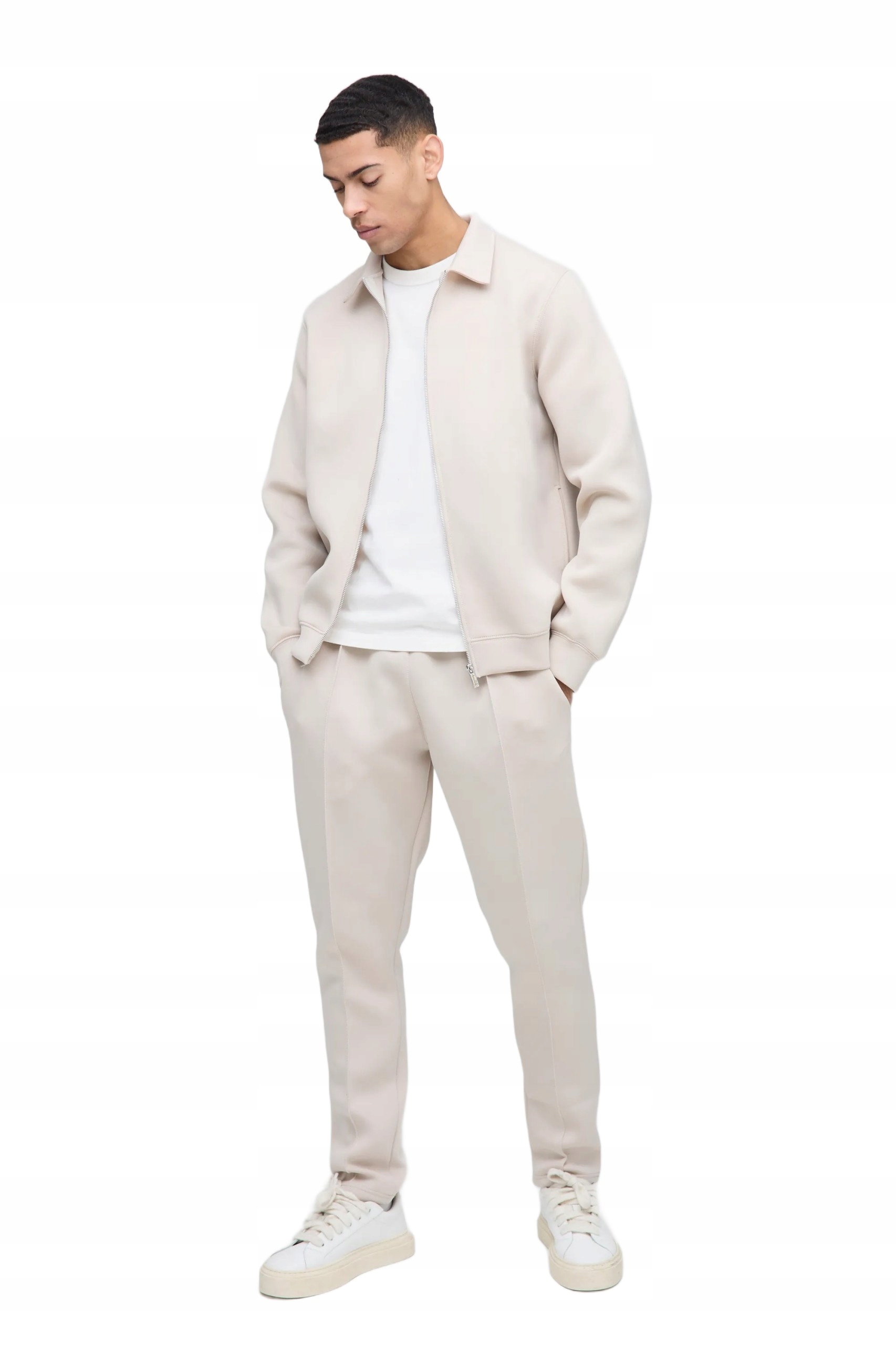 Boohooman Pánská Tepláková Souprava Béžová Z Hladké Tkaniny L Z3A