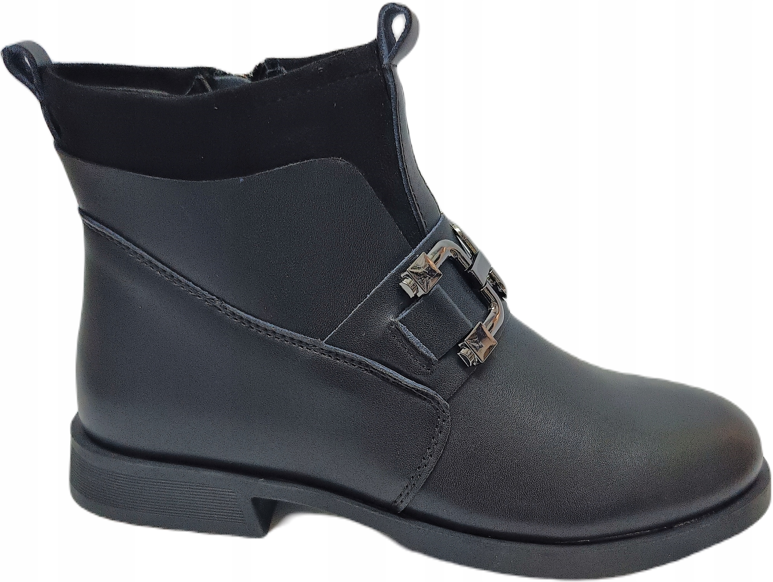 Módní kotníkové boty Sokolski Kůže Z23-90 černá r38