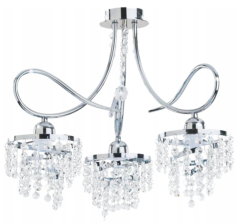 Závesná stropná lampa Tina 3 luster kolík s kryštálikom chróm možno Led