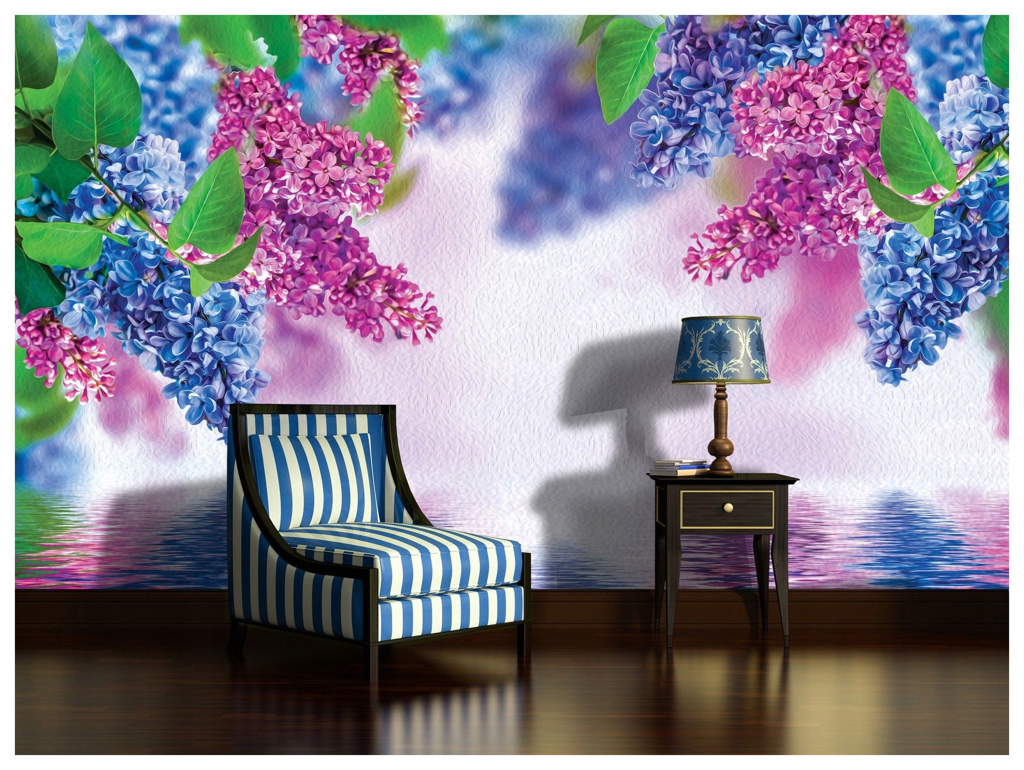 Fototapeta Lilak Levanduľa Voda Reflexy vinylová 416x254 lepidlo