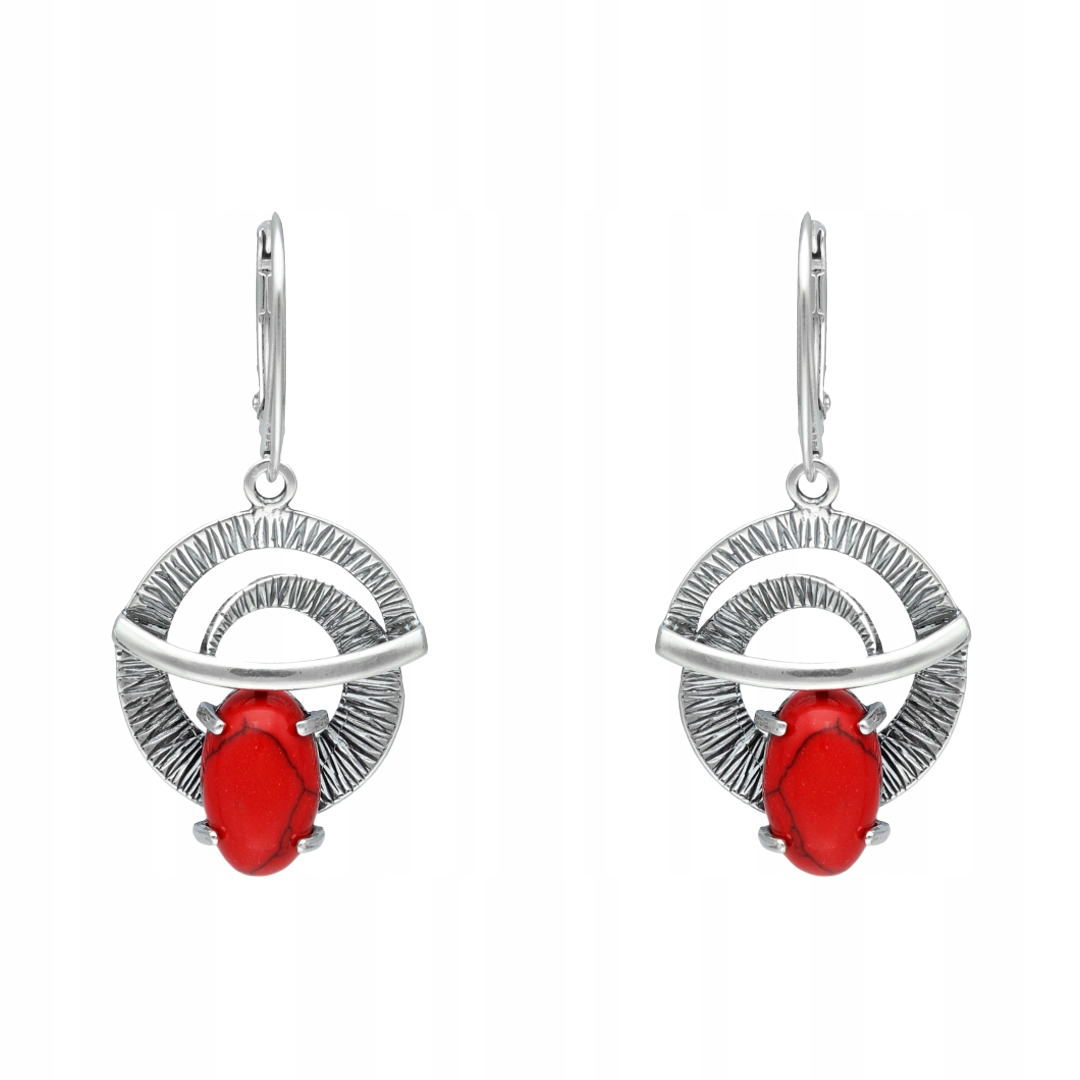 Stříbrné náušnice s korálem elegantní dámské šperky stříbro 925