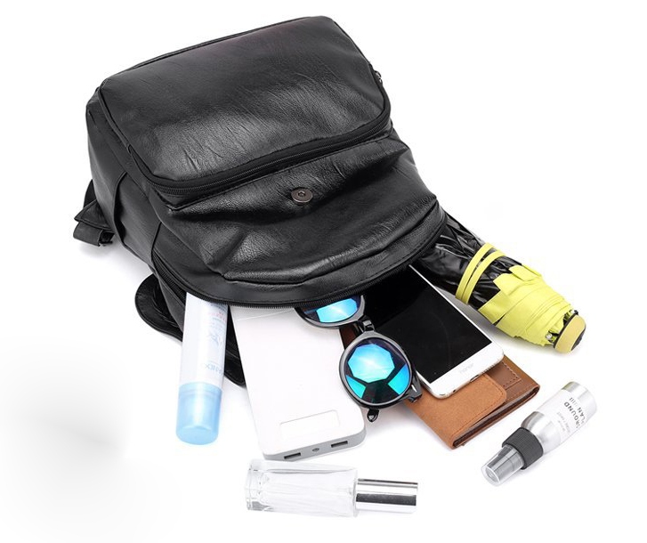 PLECAK DAMSKI SKÓRZANY CZARNY VINTAGE RETRO Z KLAPĄ FRĘDZEL STYLOWY MIEJSKI Materiał dominujący skóra ekologiczna