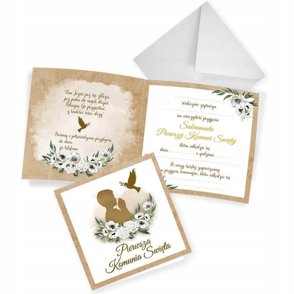 Zaproszenia na Komunie Chłopczyk BRAK PERSONALIZACJI ZKK_07 EAN (GTIN) 5905351322700