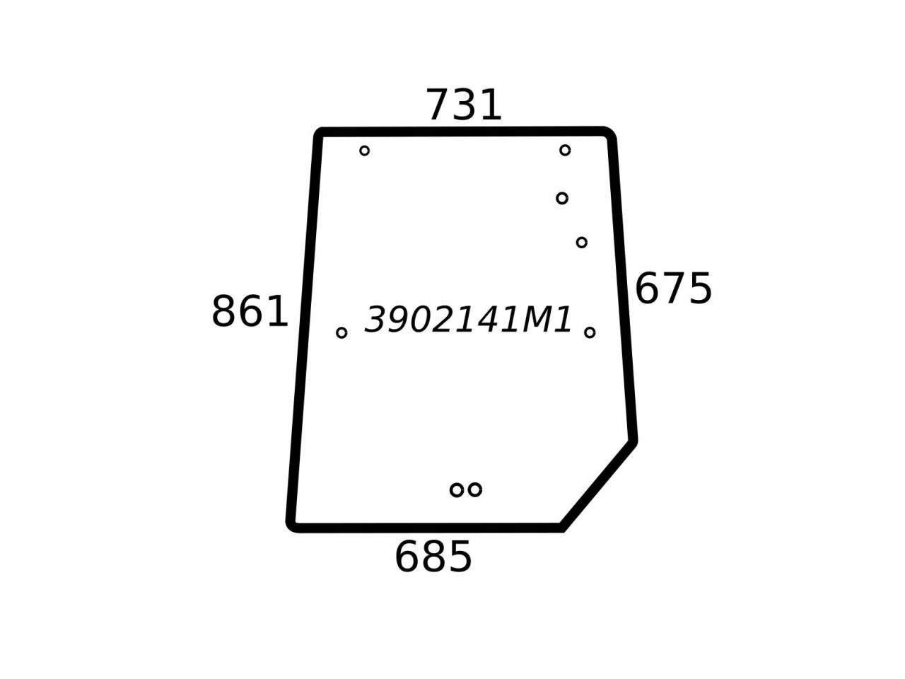 SZYBA TYLNA MASSEY FERGUSON 3902141M1