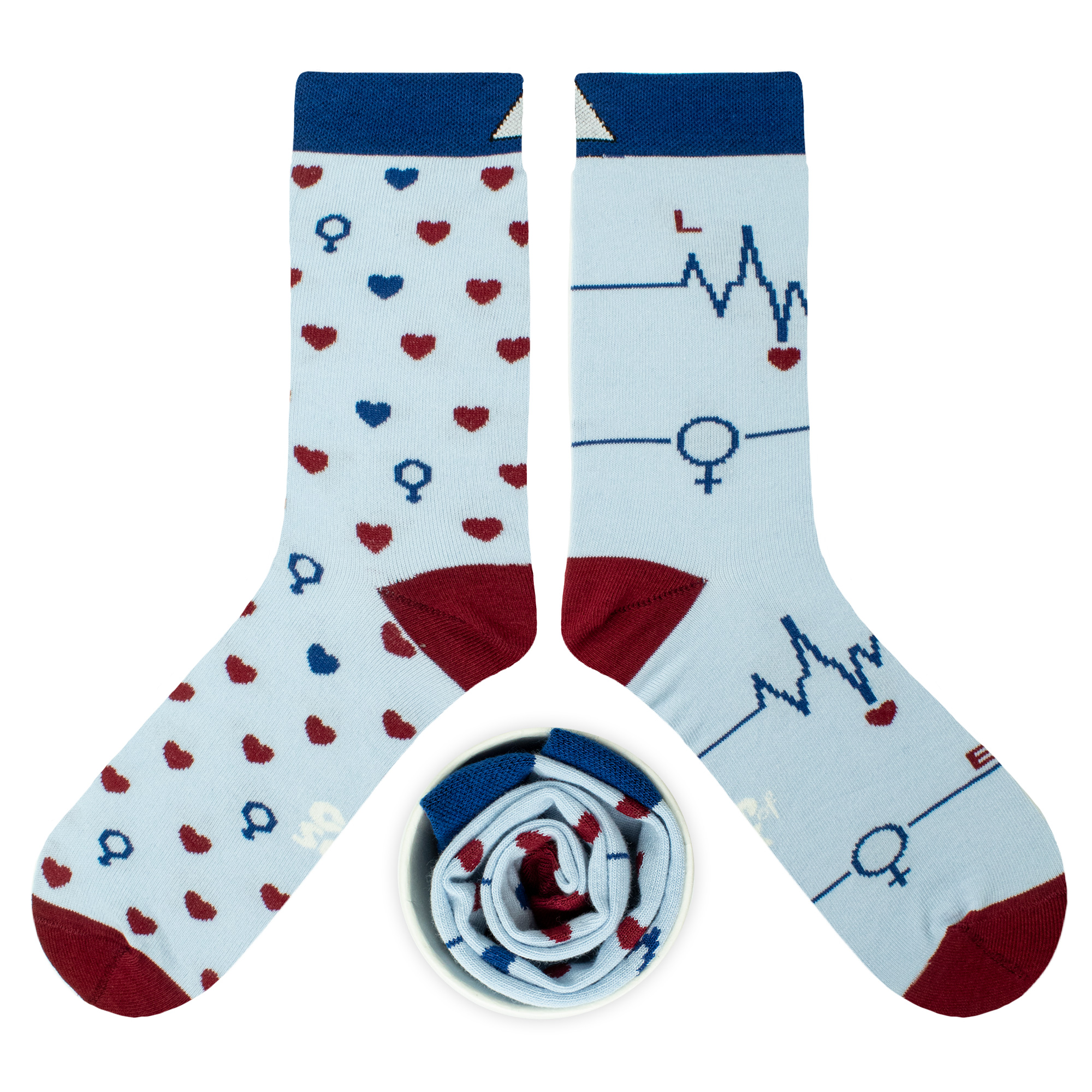 

Cupofsox Niebieskie Skarpety W Serca 45-48