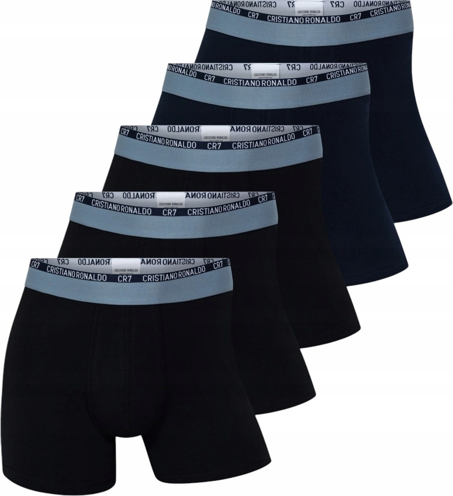 CR7 Pánské Boxerky Slipy Trunk 5 Pak, Tmavě Modré/černé r.XL