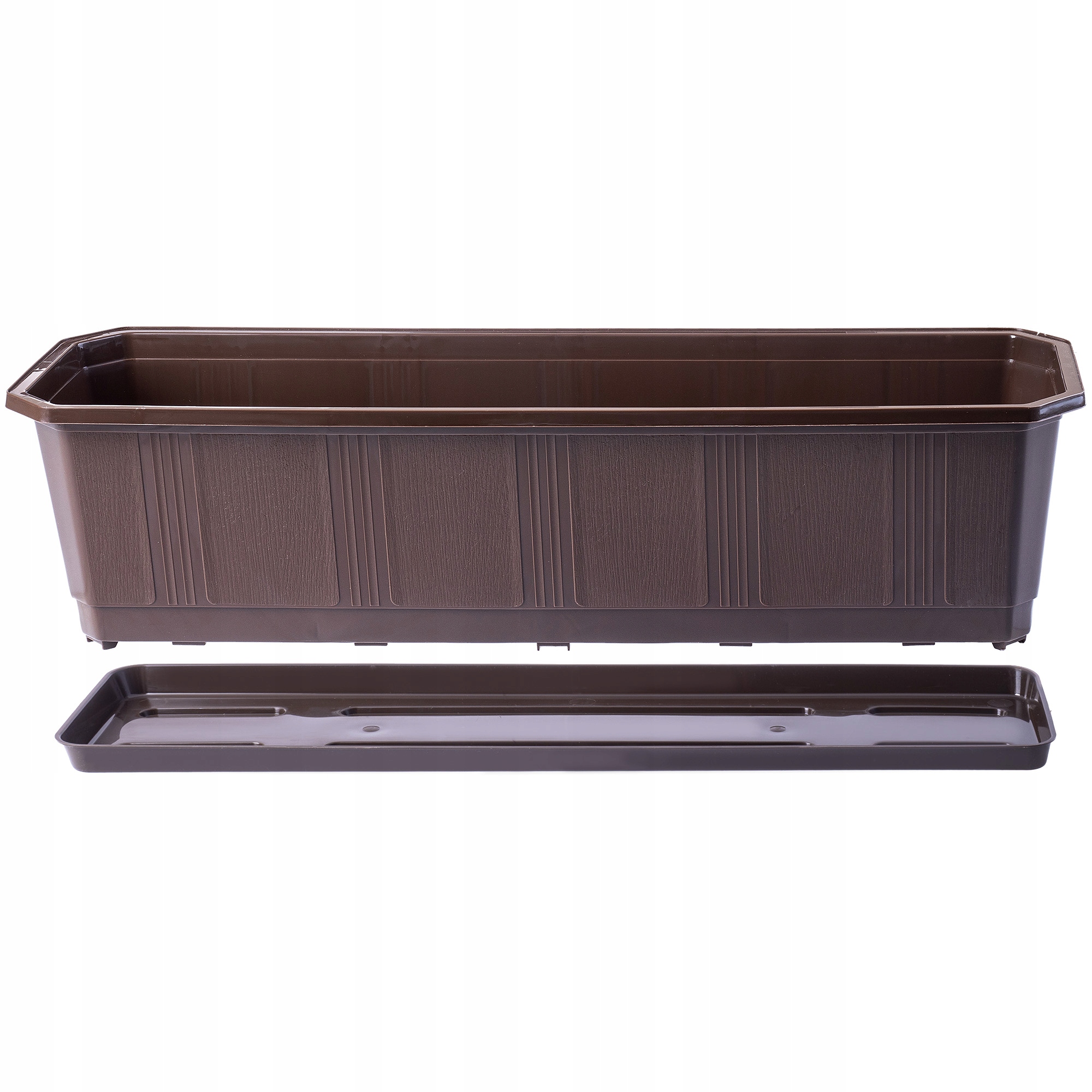 DONICZKA DONICA BALKONOWA + PODSTAWKA 60CM BRĄZ Długość maksymalna 60 cm