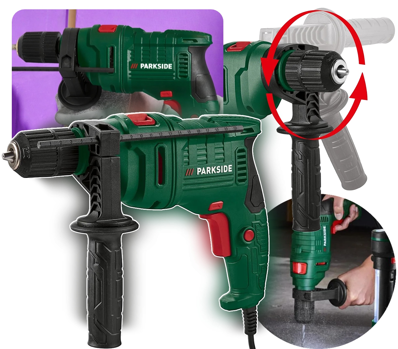 Parkside Wiertarka Udarowa Psbm D5, 500 W Akcesoria