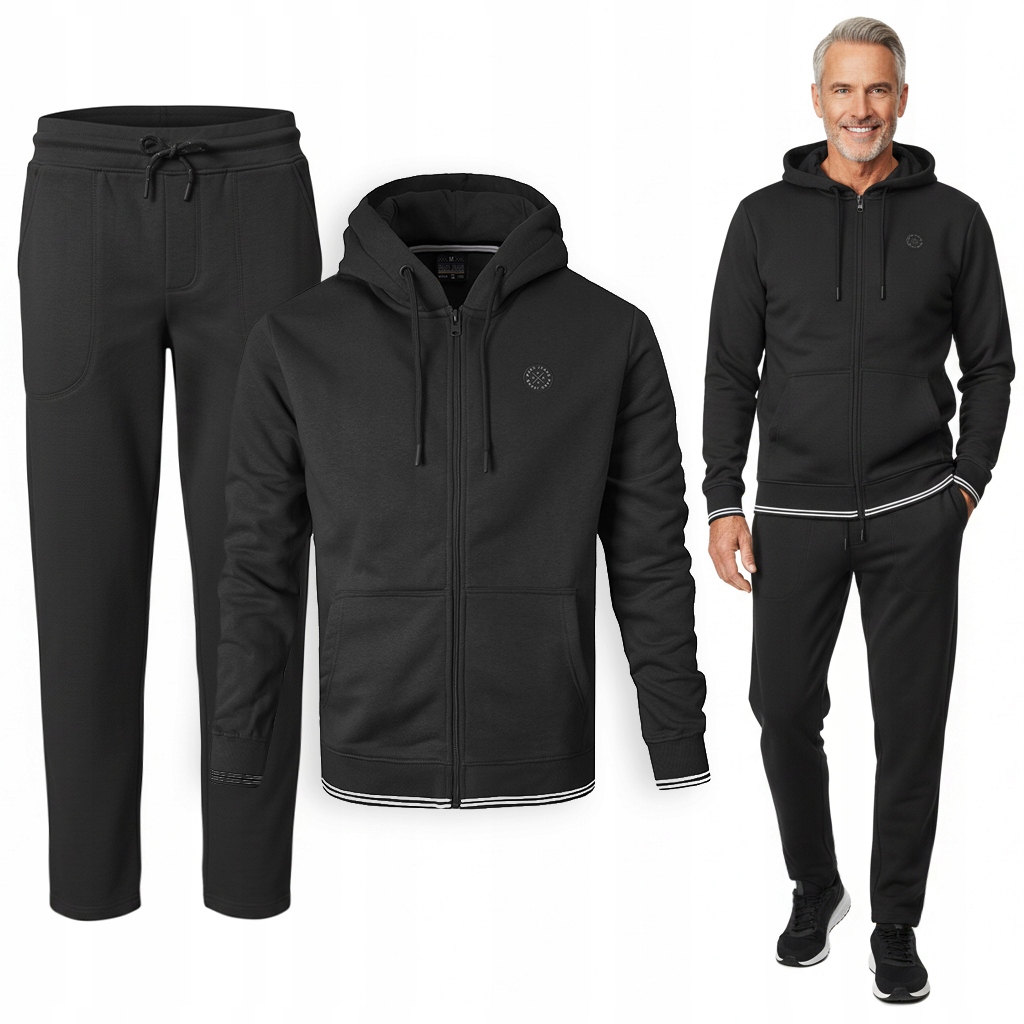 Teplákovka Pánský Komplet 2XL Bavlněná mikina s kapucí a zateplené kalhoty