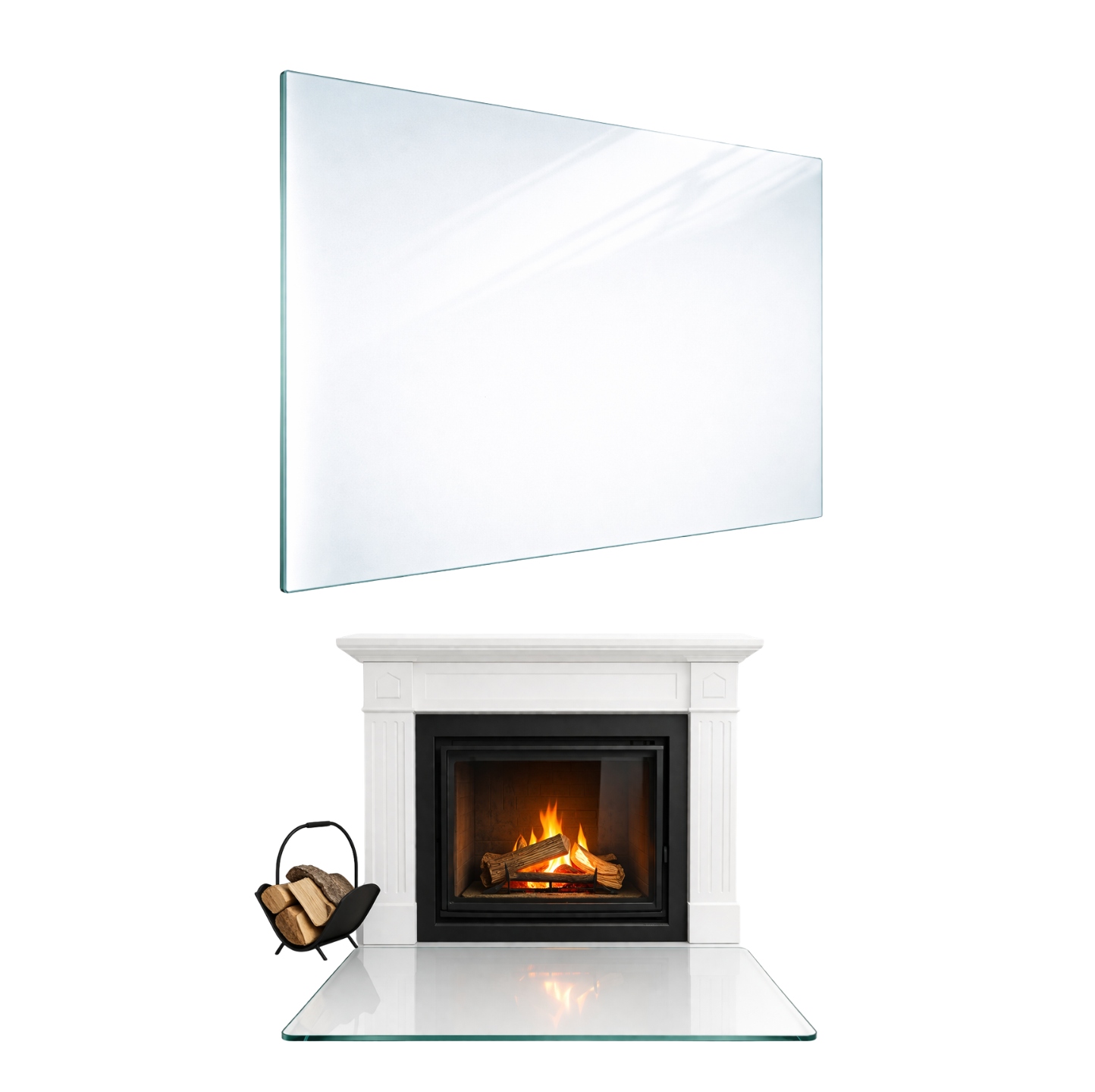 Tvrzené Sklo Pod Krb Kozy Průhledná Základna Rozměry 60x52 cm