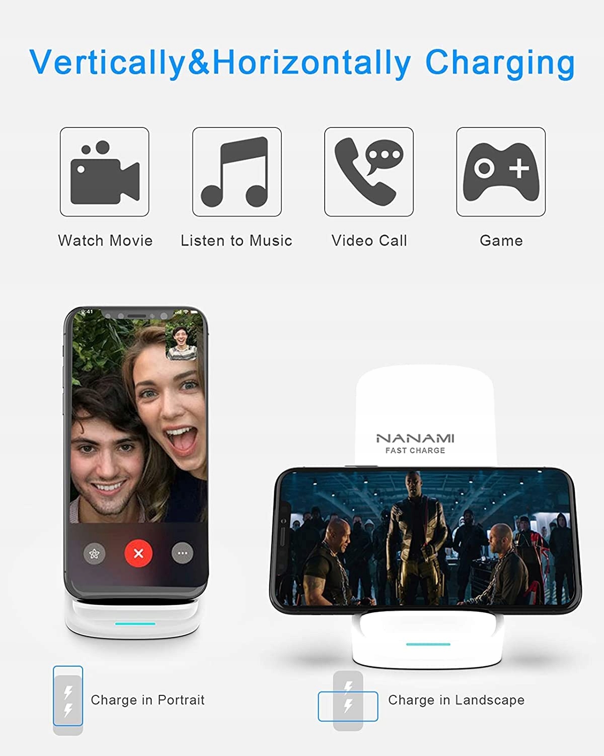 NANAMI Szybka Ładowarka Bezprzewodowa 10W Samsung iPhone Google LG — miniatura 3