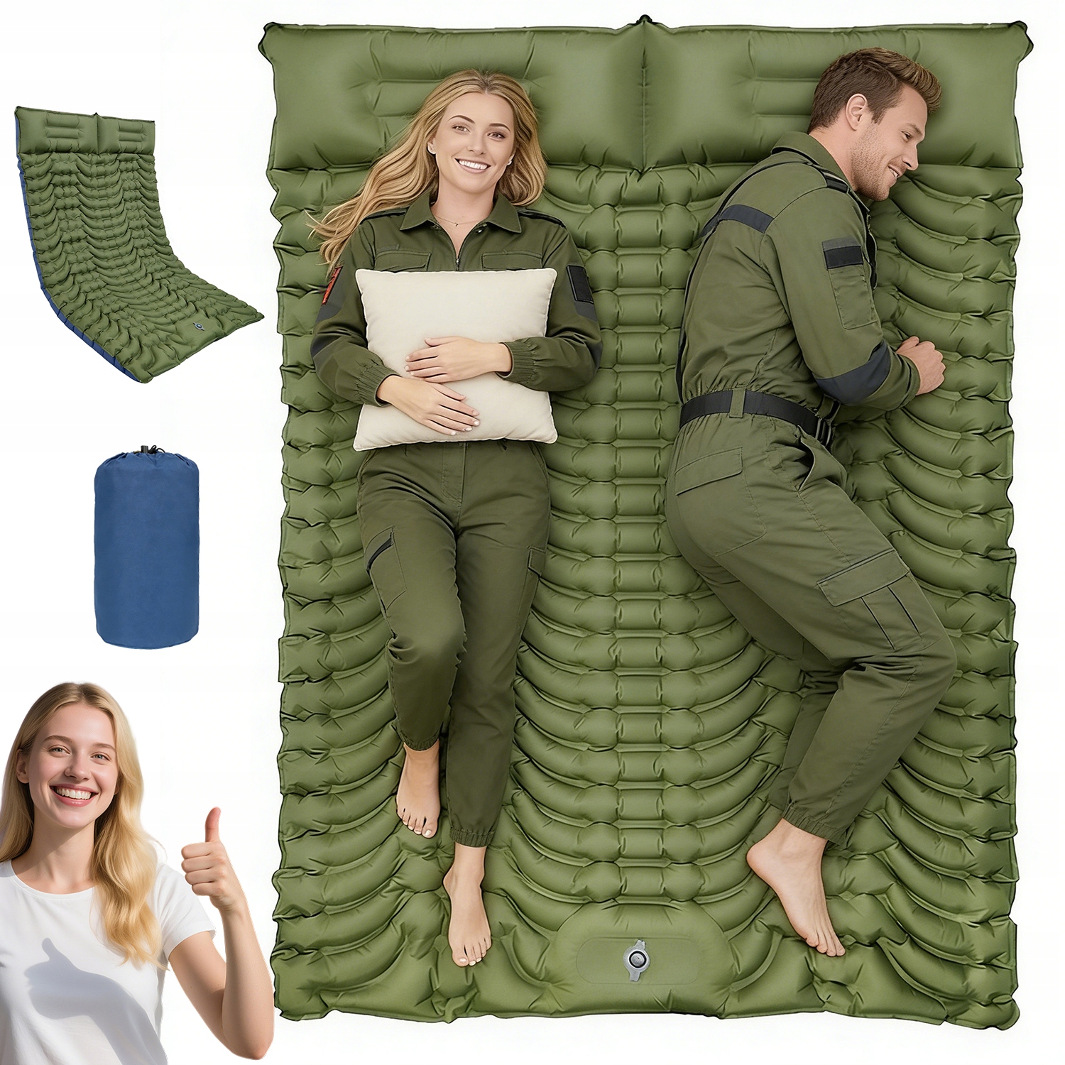 Matrace Ultralehká Vestavěná Pumpa 195×135×10 CM