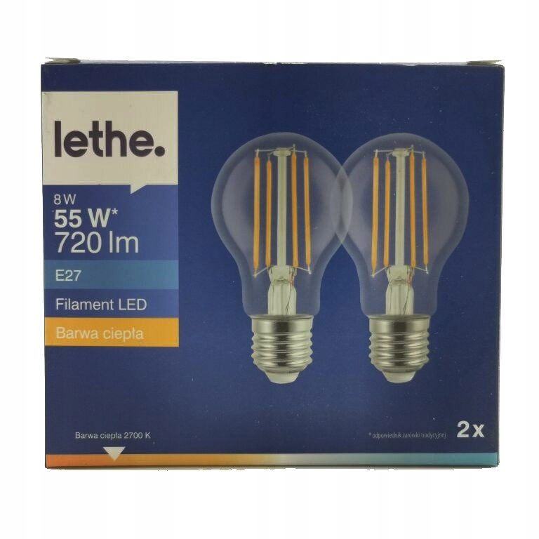 

Lethe 8W 720lm 2X Żarówka Edisonka 2700K Filament