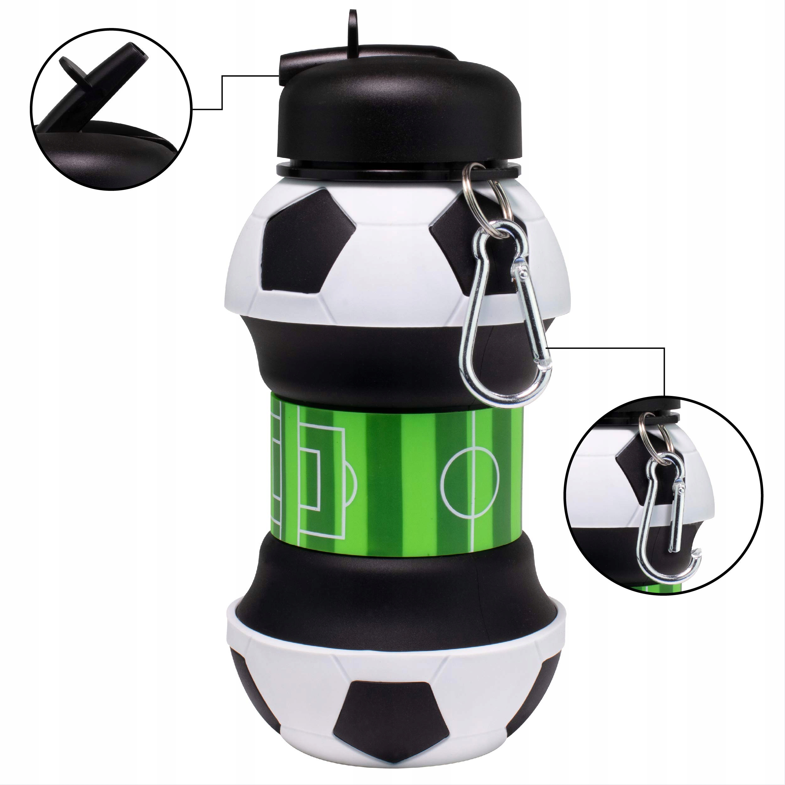 Bidon Piłkarski Butelka Na Wodę Z Ustnikiem Składana Piłka 550 ml Marka bez marki