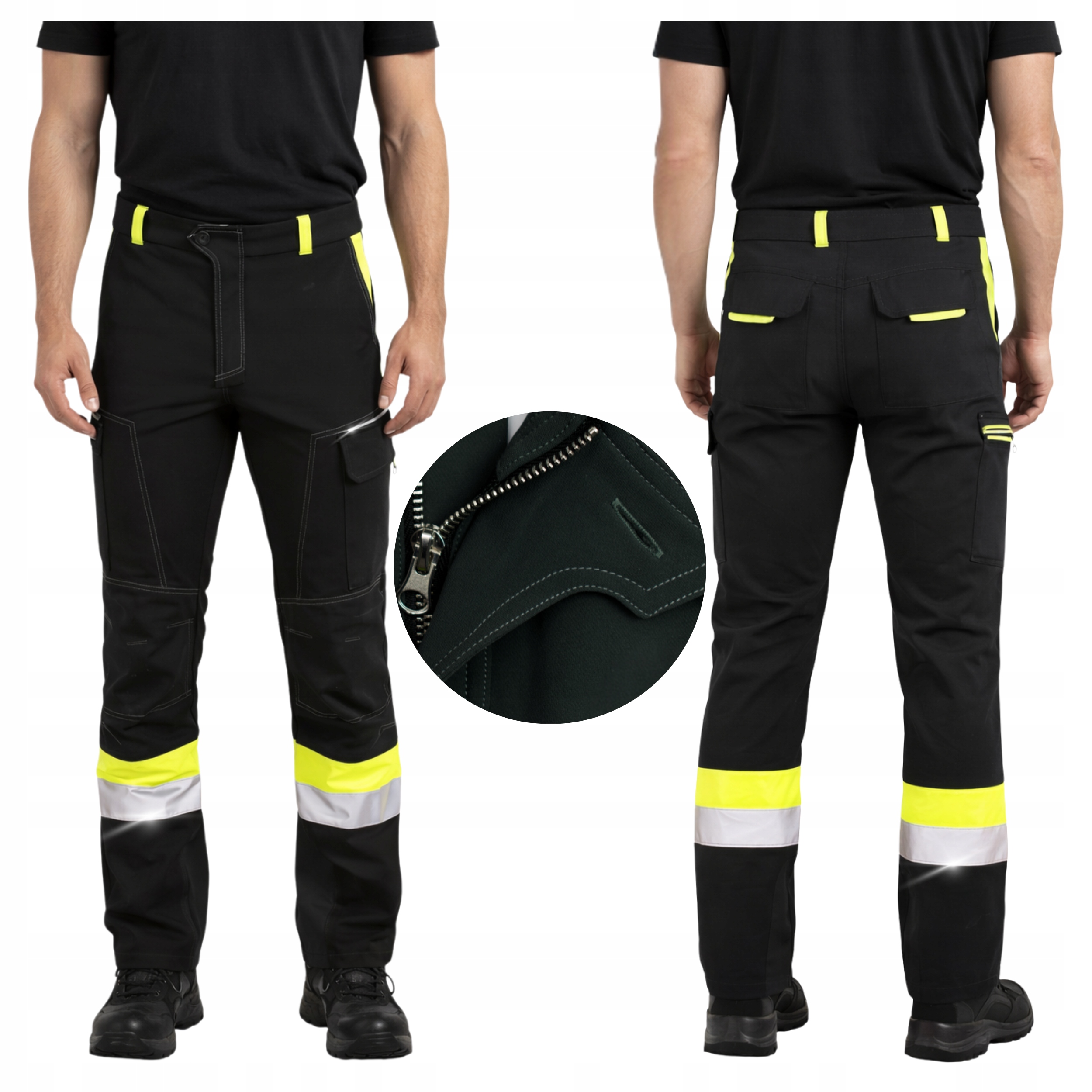Pánské pracovní kalhoty reflexní, elastické, výstražné Softshell Bozp L