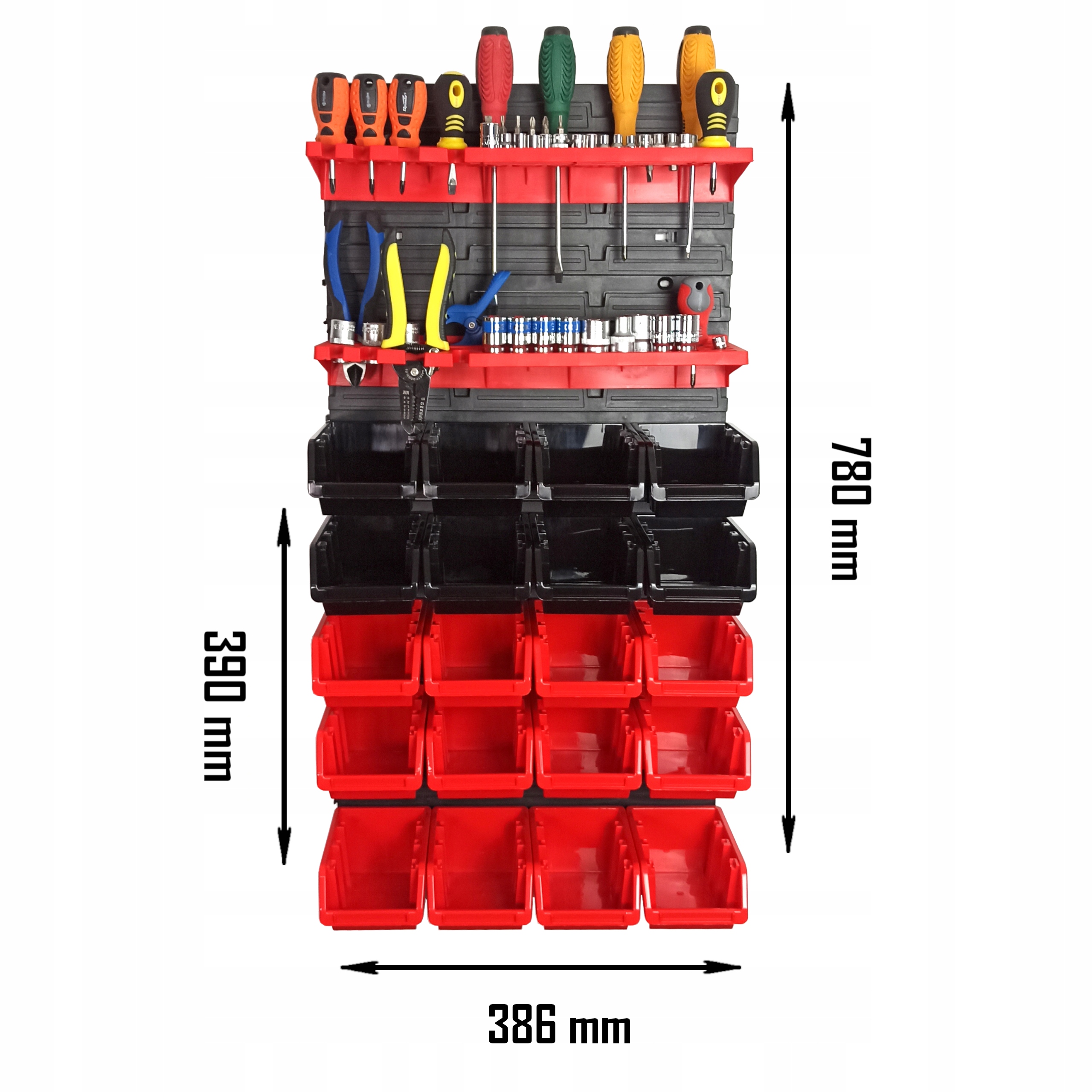 Tablica ścianka narzędziowa wym. 78x39cm 20 kuwet Marka inna