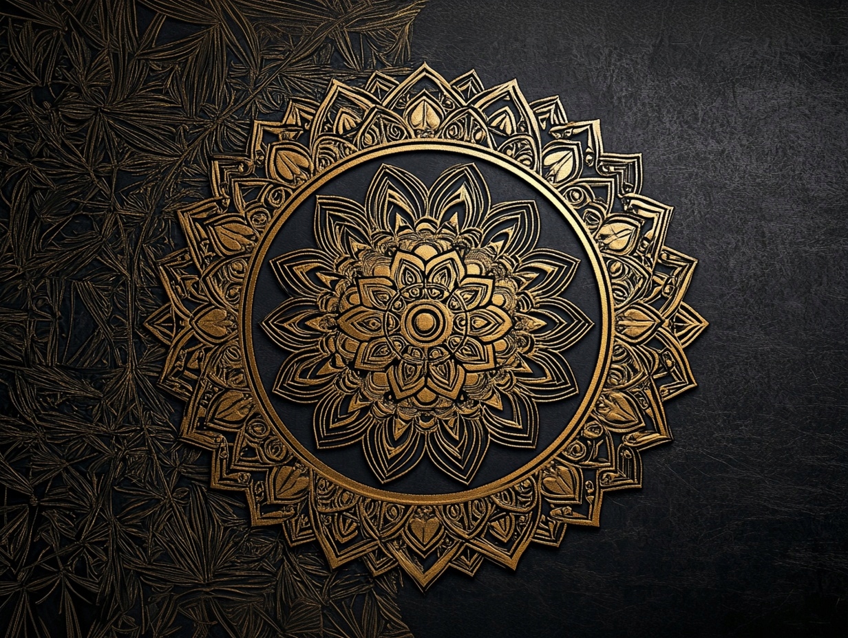 Obraz Na Plátně Canvas Mandala Černá Zlato Harmonie Wellbeing Zen 80x60
