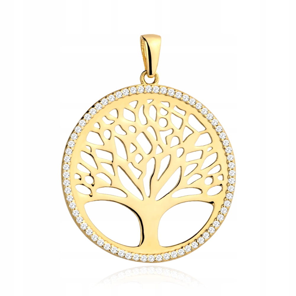 Zlatý přívěsek strom štěstí s zirkony 585 14k 3.29g