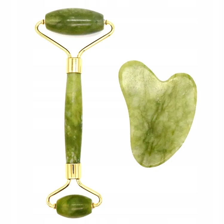 WAŁEK I PŁYTKA Z JADEITU DO MASAŻU TWARZY PUDEŁKO Marka Chiny