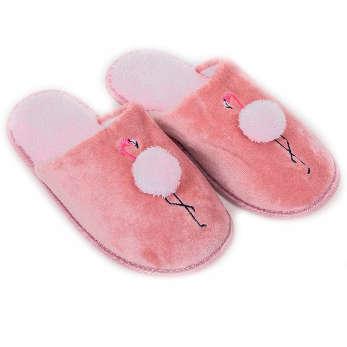 

Kapcie damskie paputki z pomponem Flamingi 31