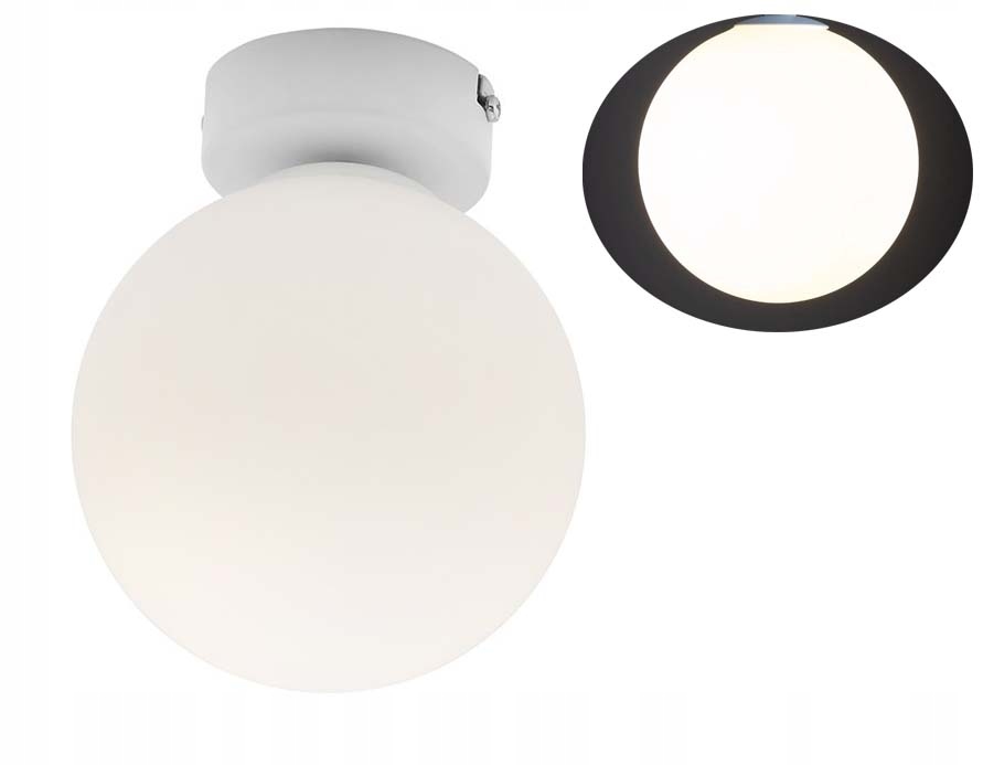 LAMPA STAŁA ŻYRANDOL SUFITOWY PLAFON LOFT SZKLANY KLOSZ KULA NA 1 LED E27