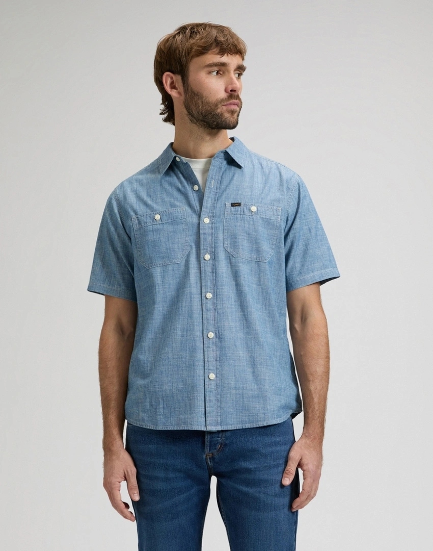 Pánská košile Lee Ss Utility Workshirt Light Chambray 112376591 XXL